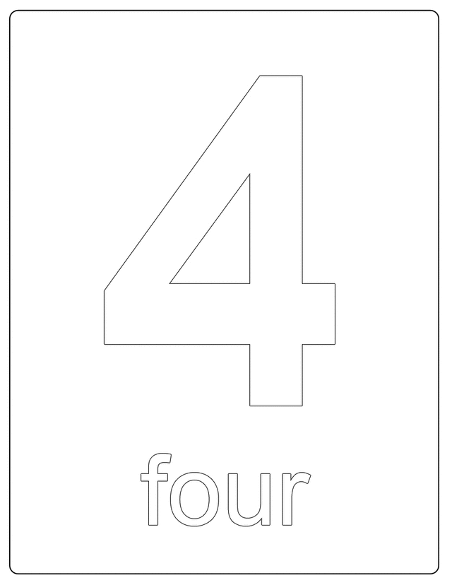 printable numbers number 4