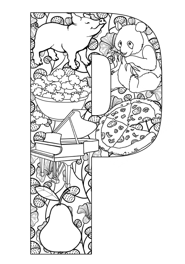 Letter P coloring pages to download and print for free