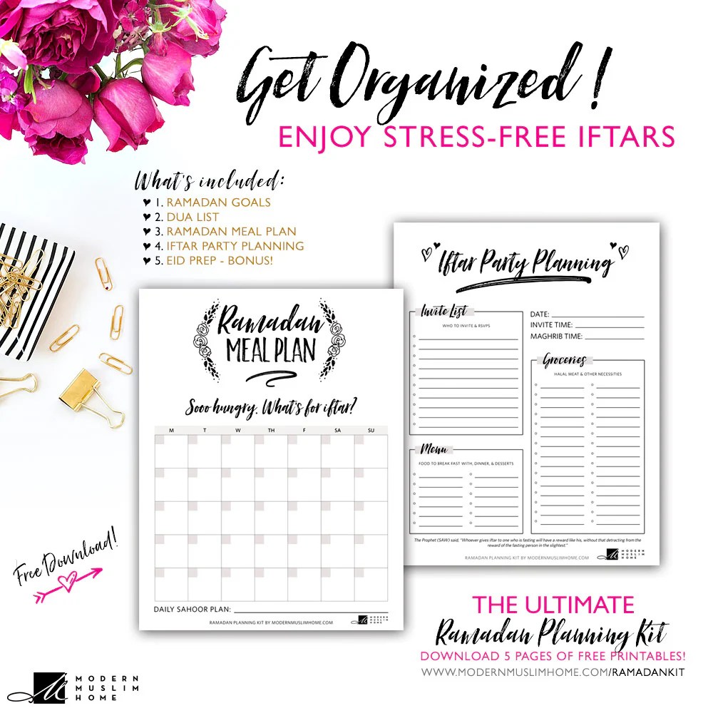Notes space in a classic pdf template. The Ultimate Ramadan Planning Kit Free Modern Muslim Home