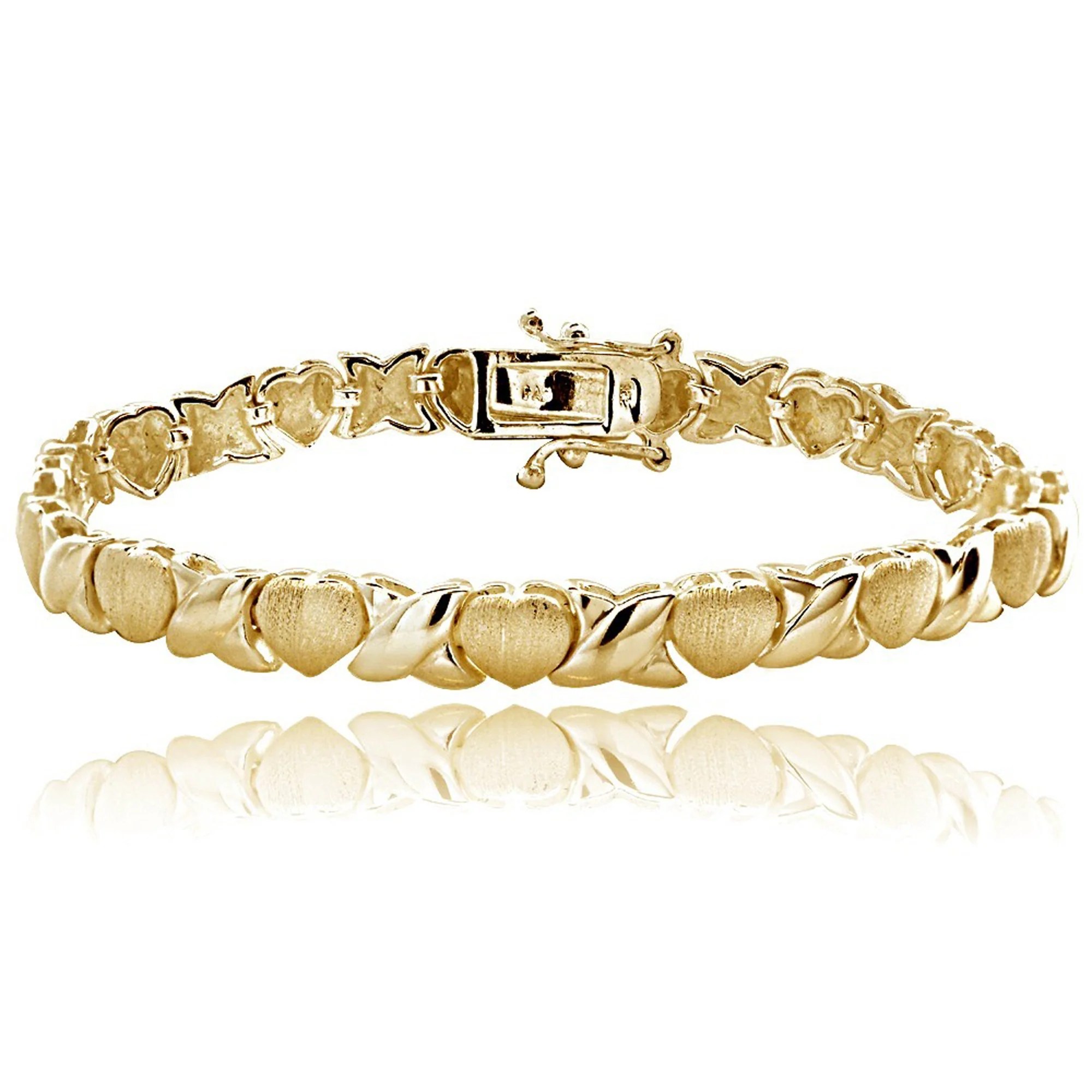 Tricolor hugs and kisses bracelet, 14 karat gold. 18k Gold Over Silver Hugs Kisses Bracelet Oster Blom