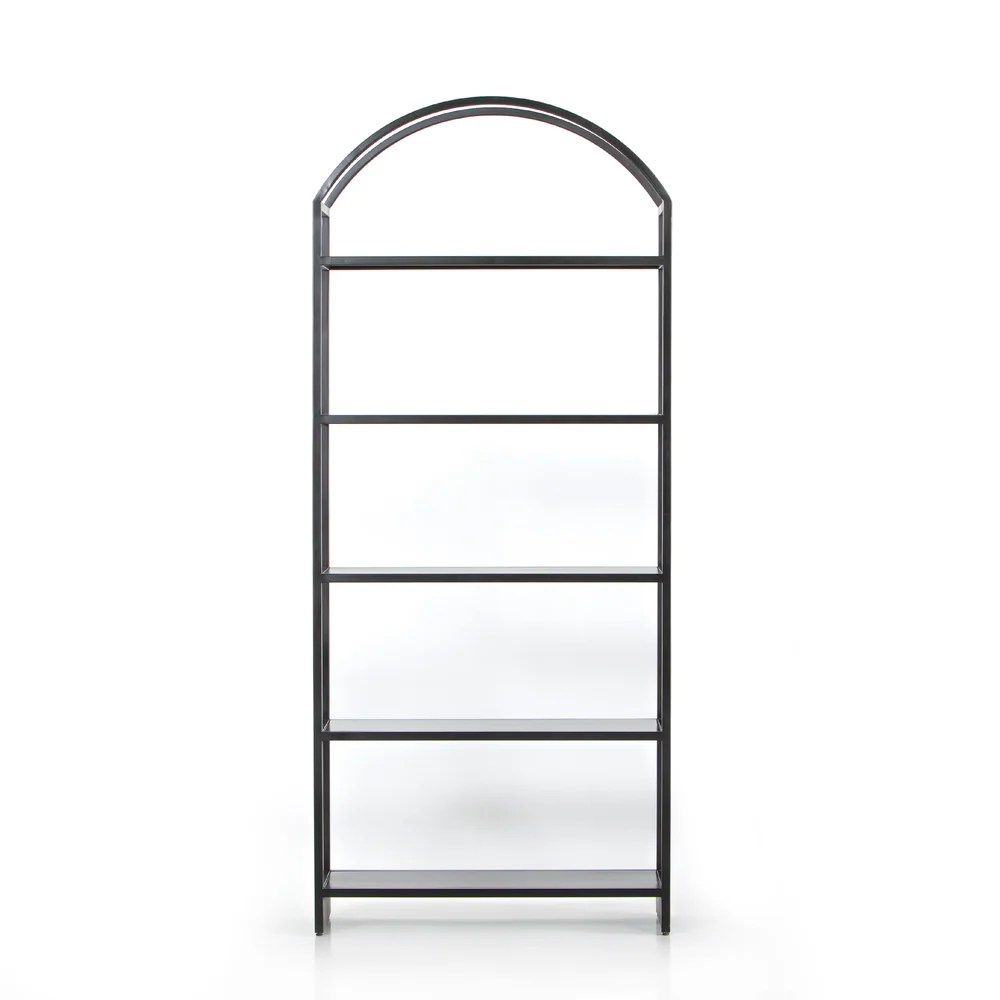 This bookcase has a 25 lbs. Loomis Bookcase Black Domaci