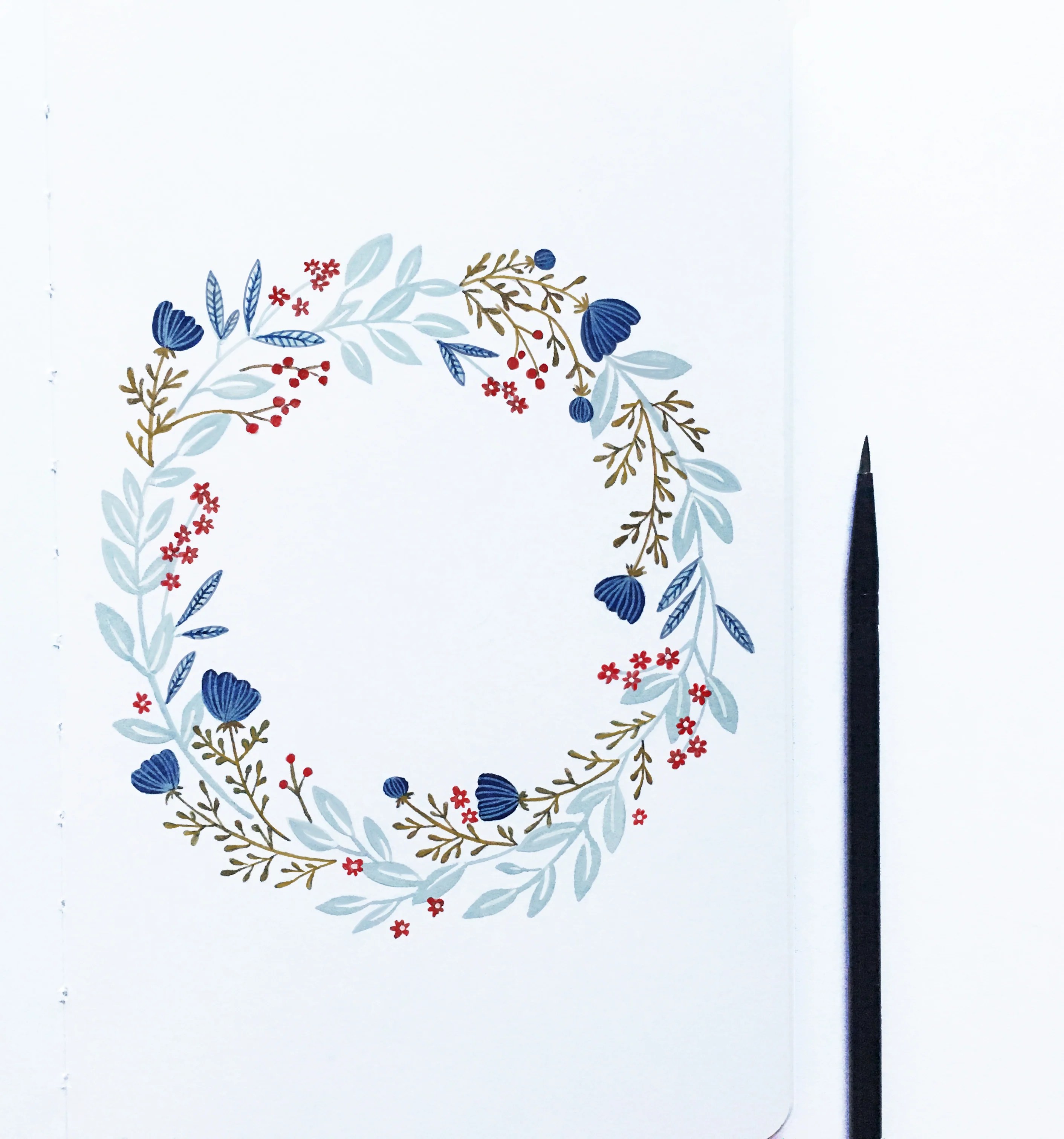 Over 300 woodland whimsy hand drawn vector design elements! How To Paint A Floral Wreath Archer And Olive
