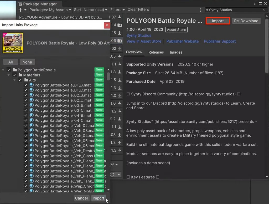 How To Import Asset Store Packages With Unity Package Manager – Synty Store