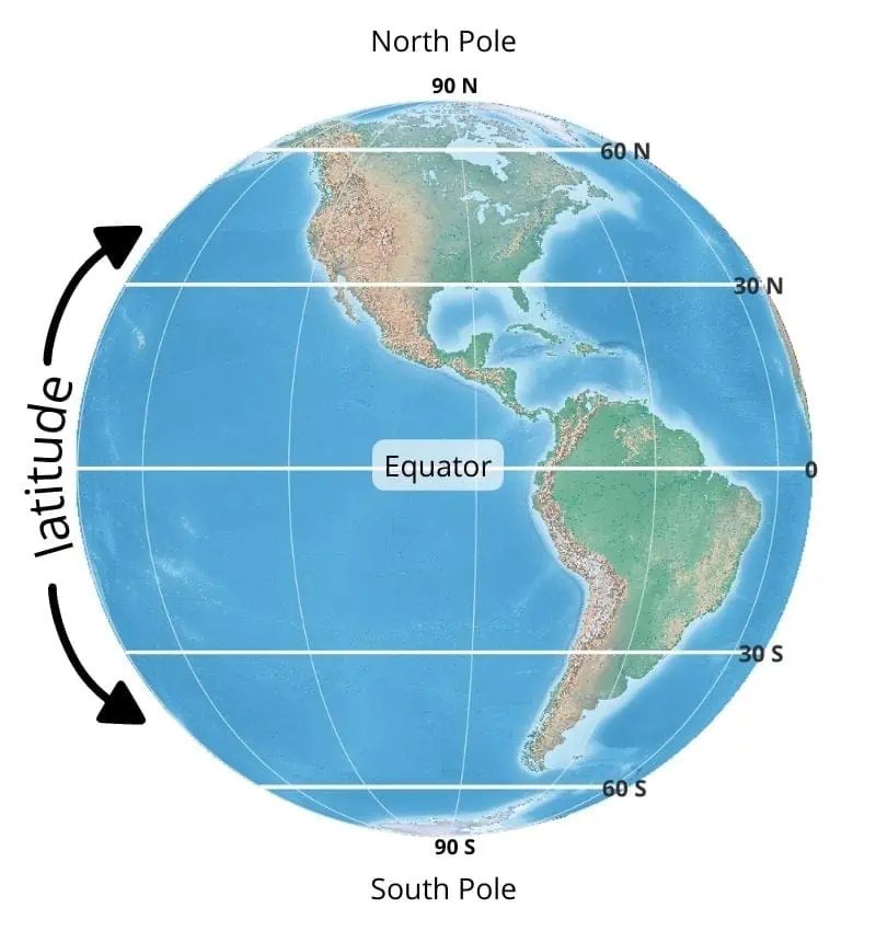 Longitude And Latitude Map With Degrees Lines Latitude Globe Map 