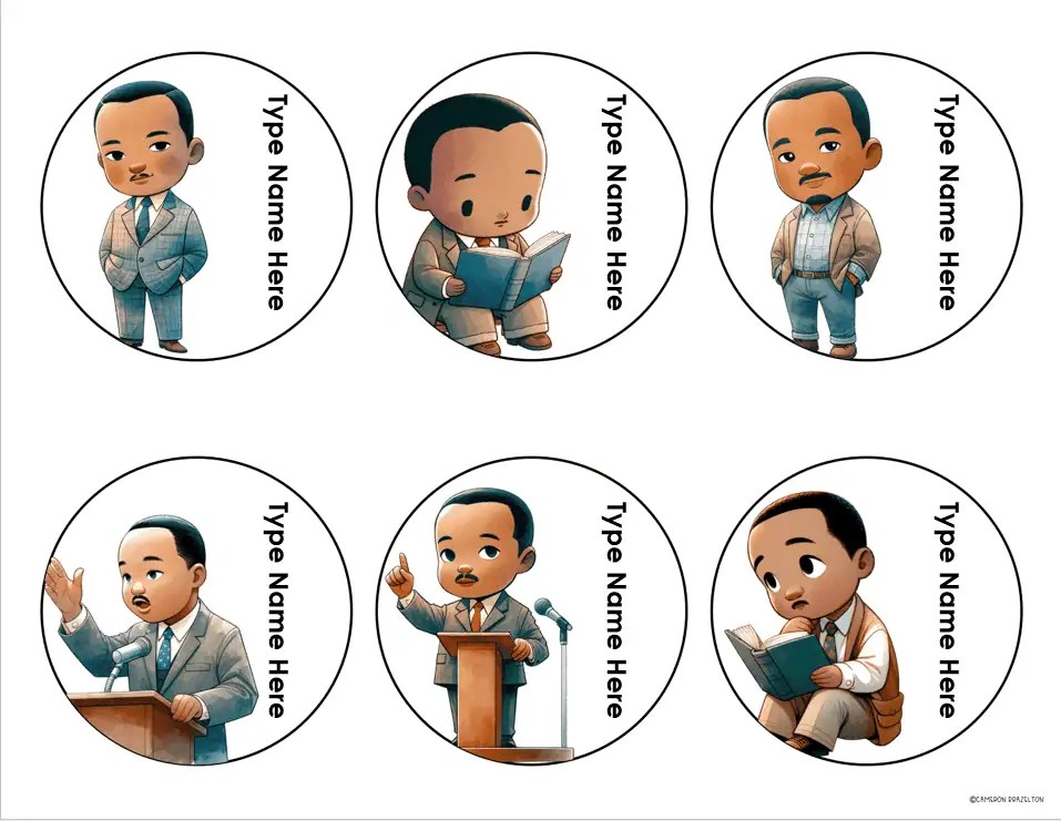 Door display bulletin board decoration martin luther king jr. mlk day editable