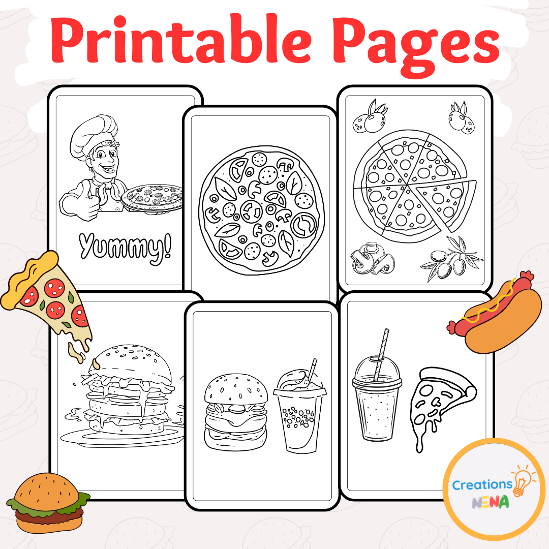 Fast food coloring pages