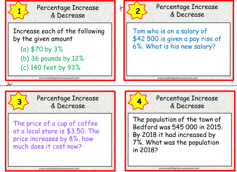 Percentage Increase And Decrease Teaching Resources - Colorful Wallpapers - Perfect Retina Collection