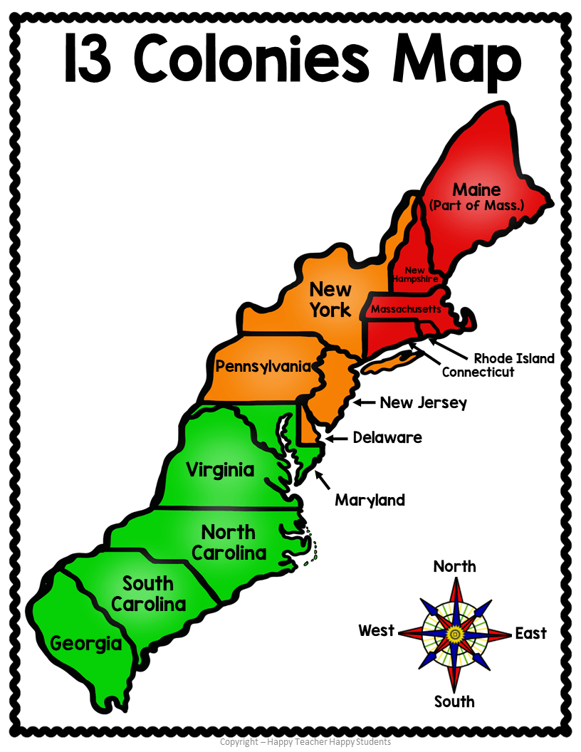Map Of 13 Original Colonies Printable Fanny Printable Slide4 