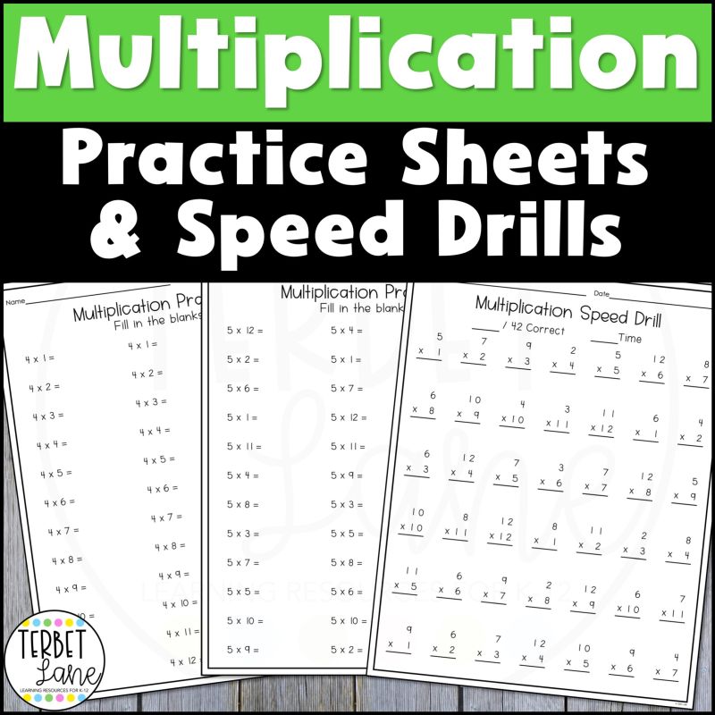 Multiplication Facts Worksheets - Premium Sunset Design Gallery - Desktop