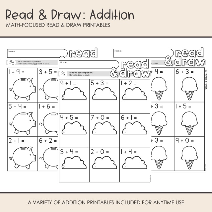 Draw And Solve Addition Up To 10 Primarylearning Org Worksheets - Artistic Desktop Ocean Designs | Free Download