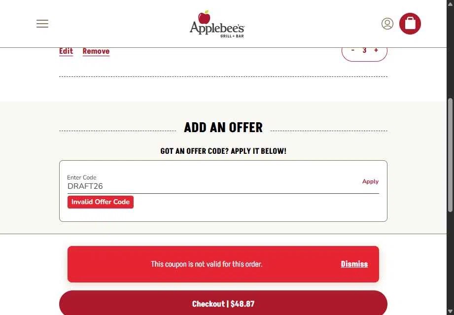 Applebee S Grill Bar Promo Codes 1 Off August 2026