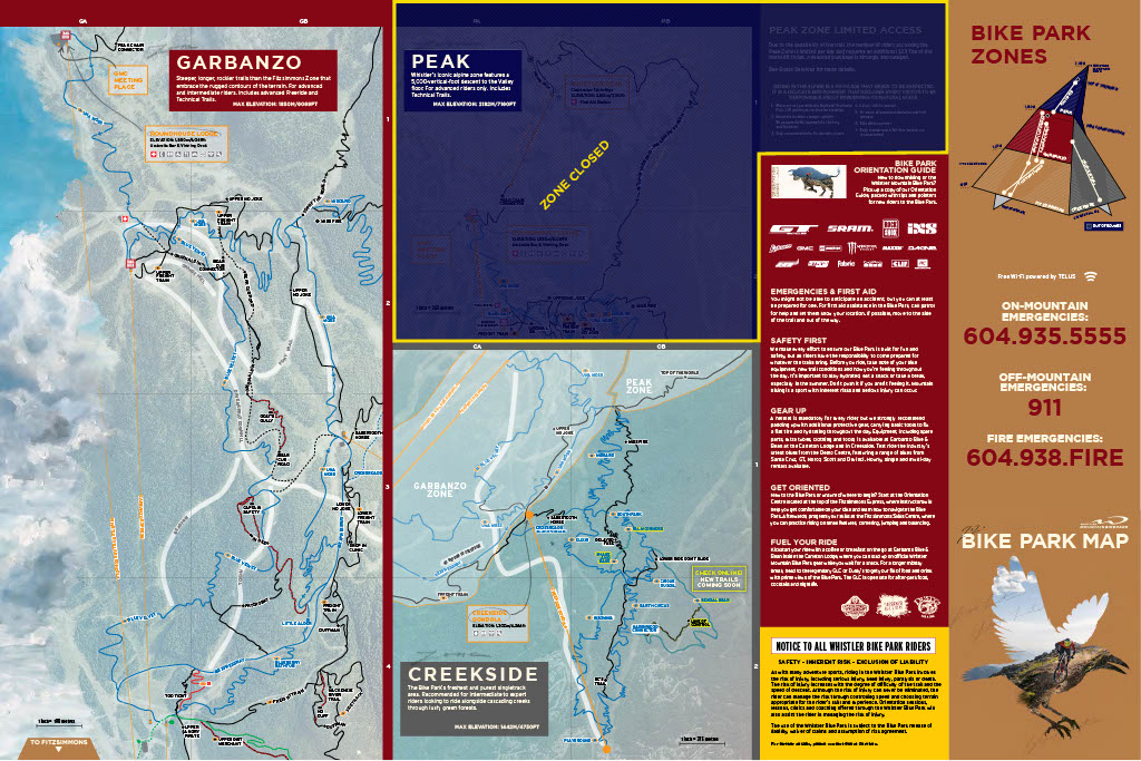 Whistler Blackcomb Trail Maps Ski Map Of Whistler BC 