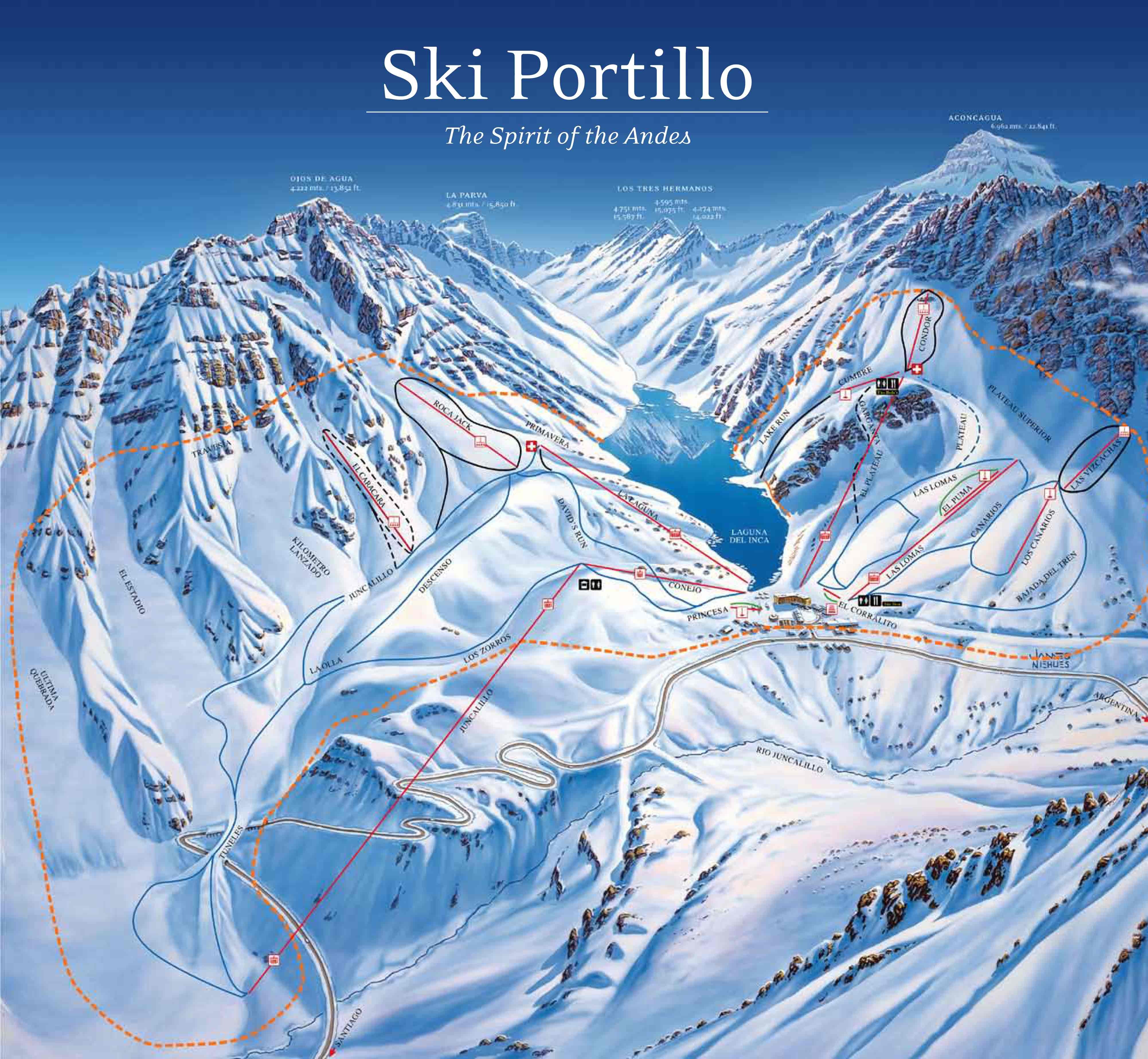 Portillo Trail Maps Ski Map Of Portillo Chile Ski Com 