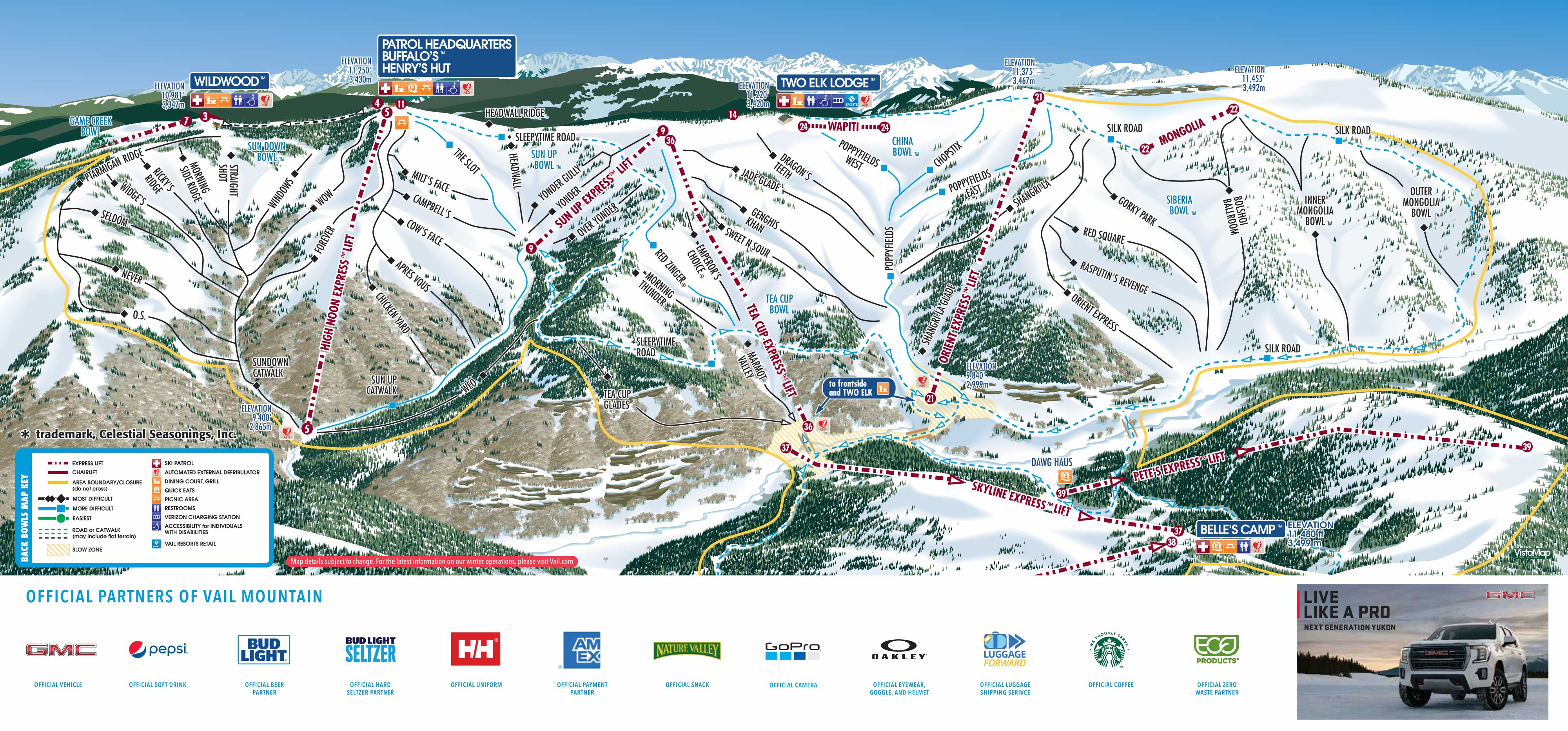 Vail Ski Map Vail Mountain Resort Map RYJIWN 