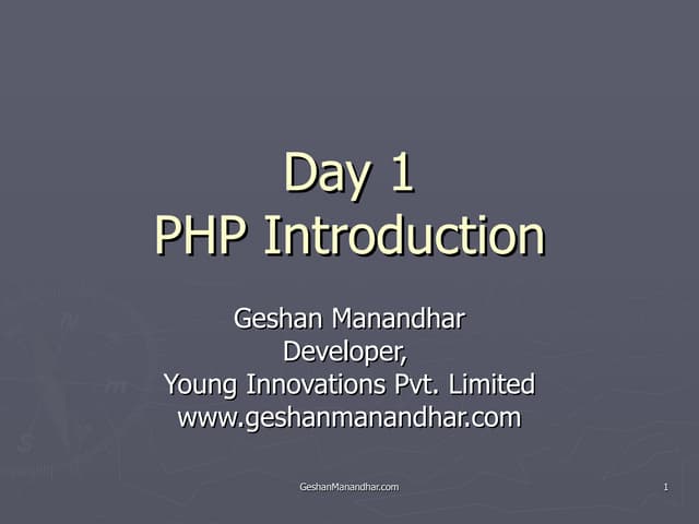 01 Php Introduction | PPT