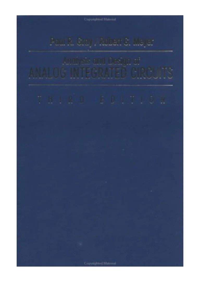 1993 Analysis And Design Of Analog Integrated Circuits 3rd