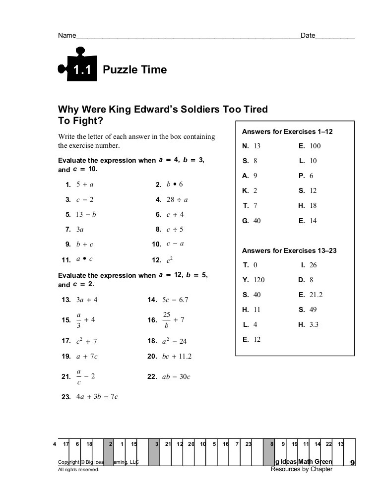5 1 Puzzle Time 6 2 8 3 1 5 7 4 Answers I 6 6 Y 22 M 8 V 4 G 6 24 N 12 O 10 18 B 8 Pdf Document Chapter 3 More Multiplication Facts and Strategies.