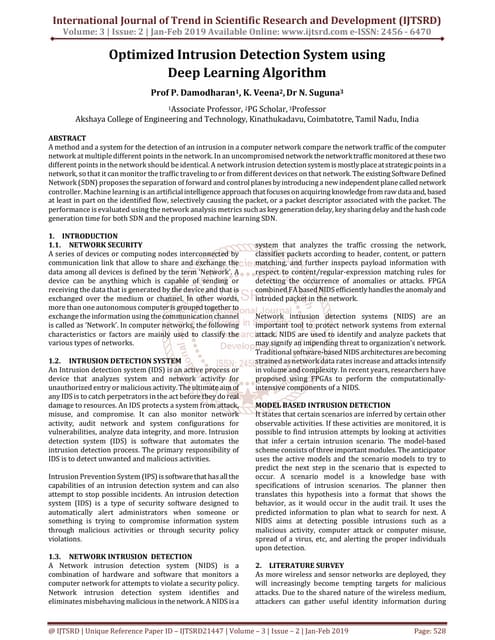 Optimized Intrusion Detection System Using Deep Learning Algorithm | PDF