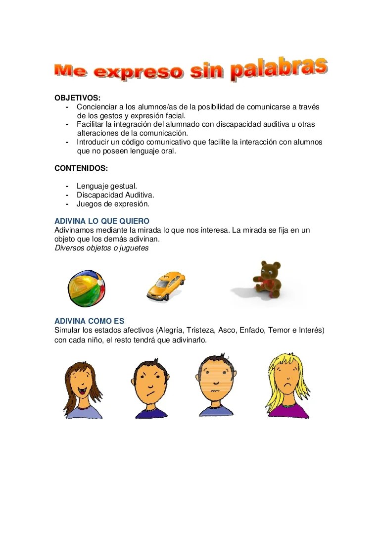 Finge que eres un animal · 4. 11 Ejempl Actividades Concienciacion Sordos