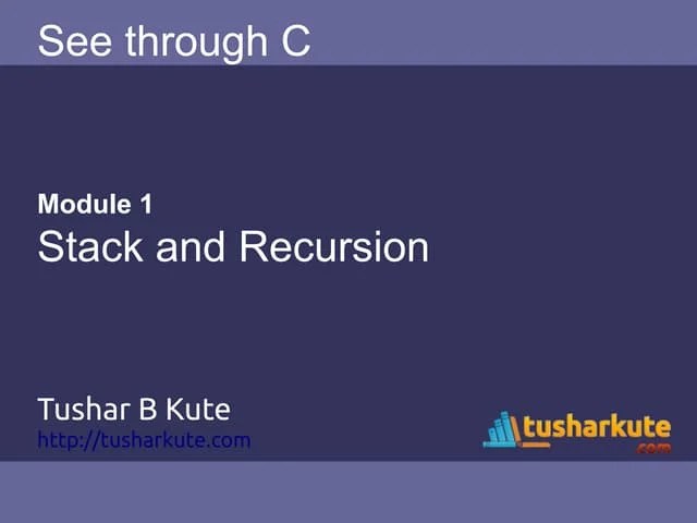 Module 01 Stack And Recursion | PPT