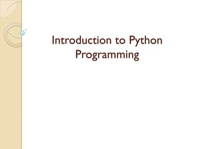 Ppt Python Programming Language High Level Interpreted Pptx