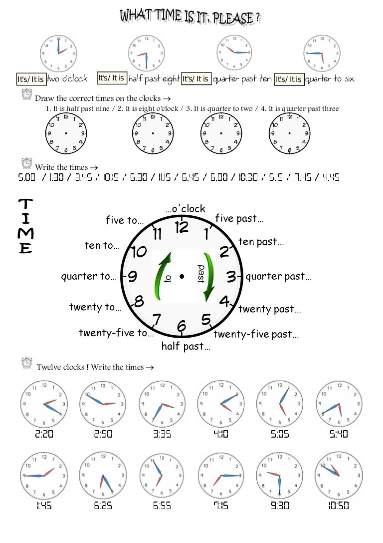 1 time worksheet