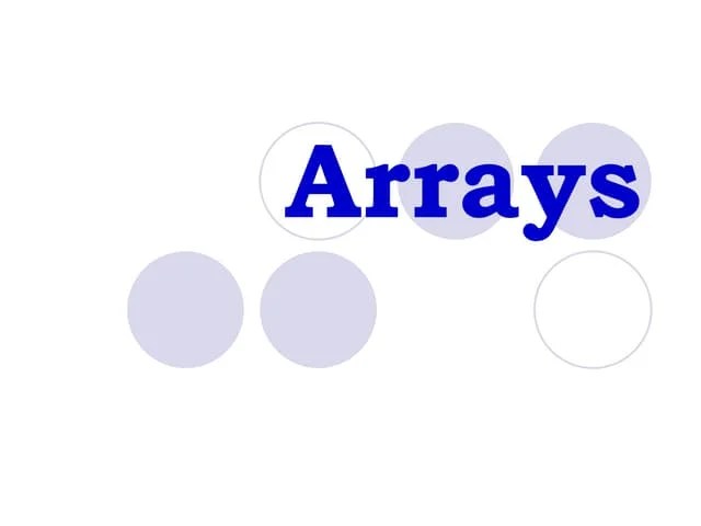 Arrays In Data Structure And Algorithm | PPTX | Programming Languages ...