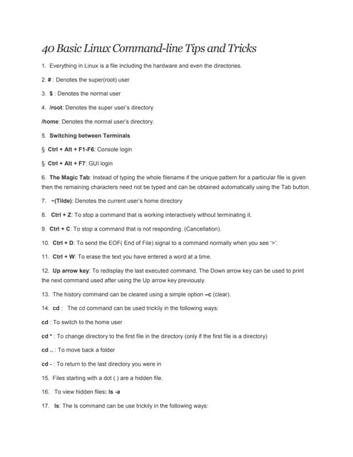 Lab 4 Linux Files Directories And Basic Commands Part 2 Pptx