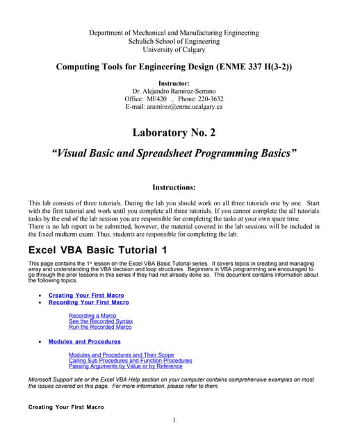 Getting Started With Microsoft Excel Macros Pdf Programming