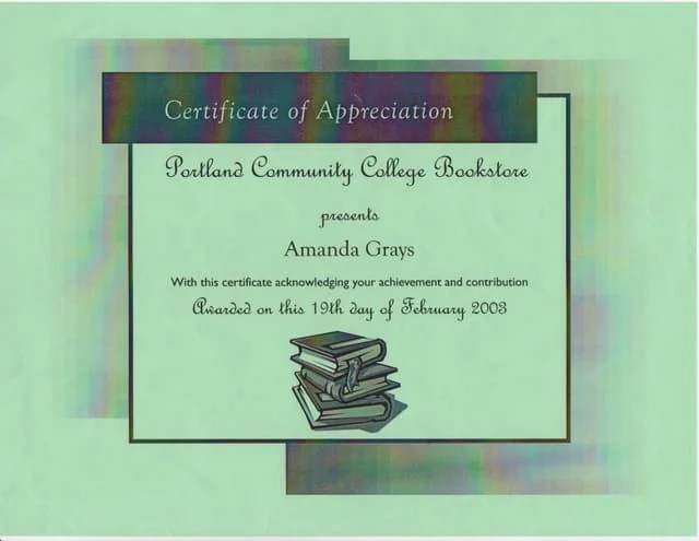 Pcc bookstore award