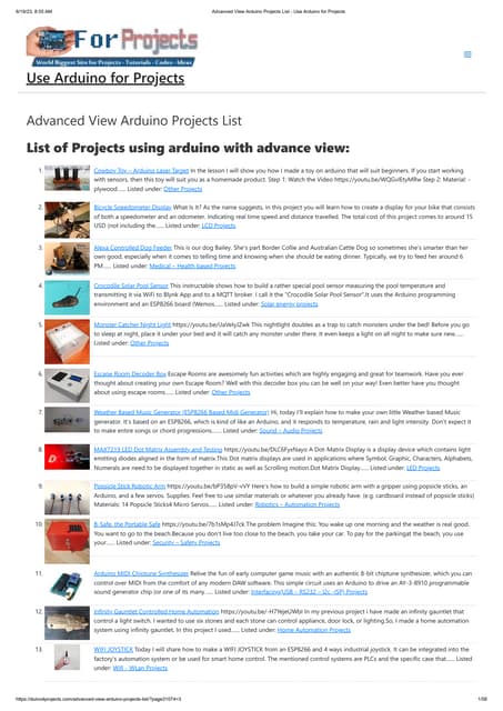 Advanced View Arduino Projects List Use Arduino For Projects 3 Pdf - Elegant Space Texture - Mobile