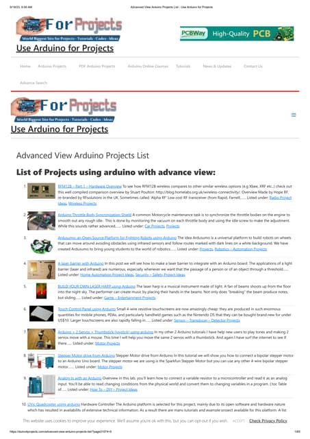 Advanced View Arduino Projects List - Use Arduino For Projects 4.pdf