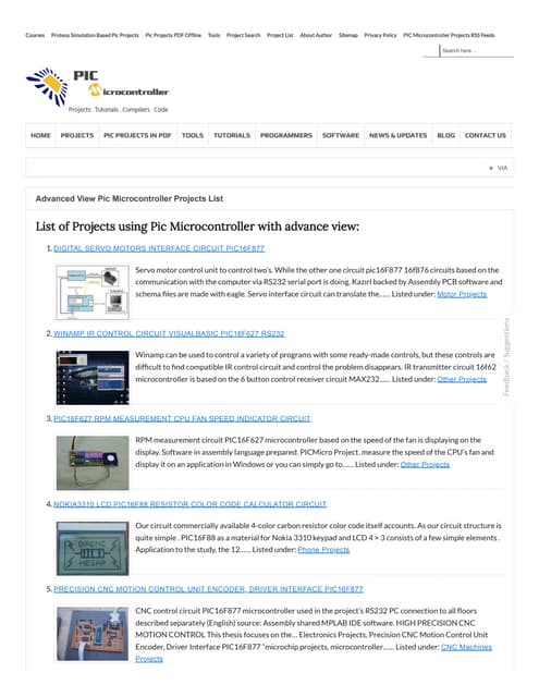 Advanced View Pic Microcontroller Projects List Pic Microcontroller Pdf
