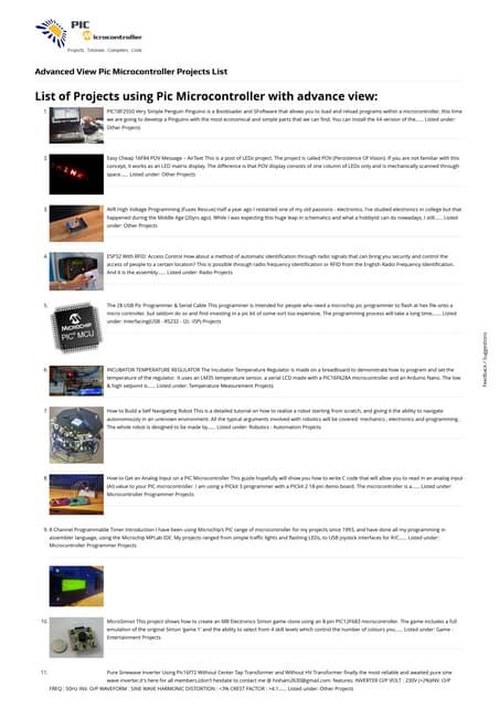 Advanced View Pic Microcontroller Projects List Pic Microcontroller ...