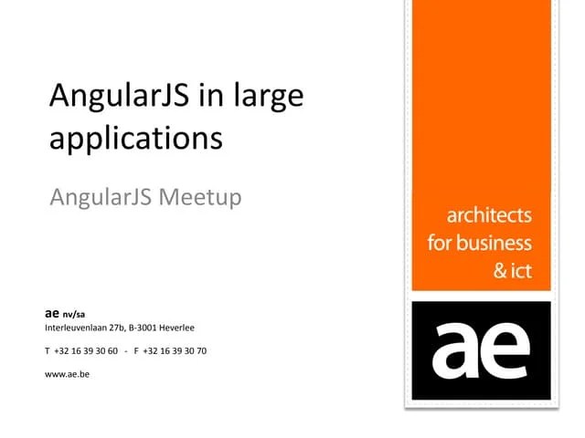 AngularJS In Large Applications - AE NV | PDF