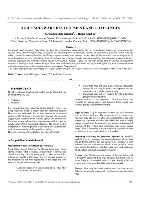 Agile Software Development And Challenges | PDF