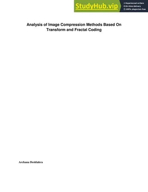 Analysis Of Image Compression Methods Based On Transform And Fractal Coding | PDF