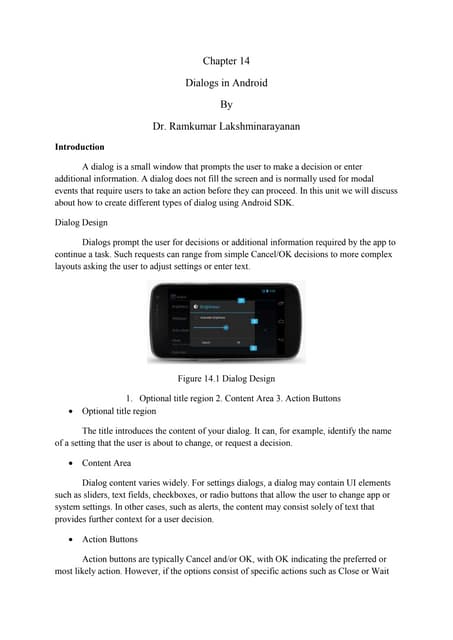 Android-dialogs In Android-chapter14 | DOCX | Operating Systems ...