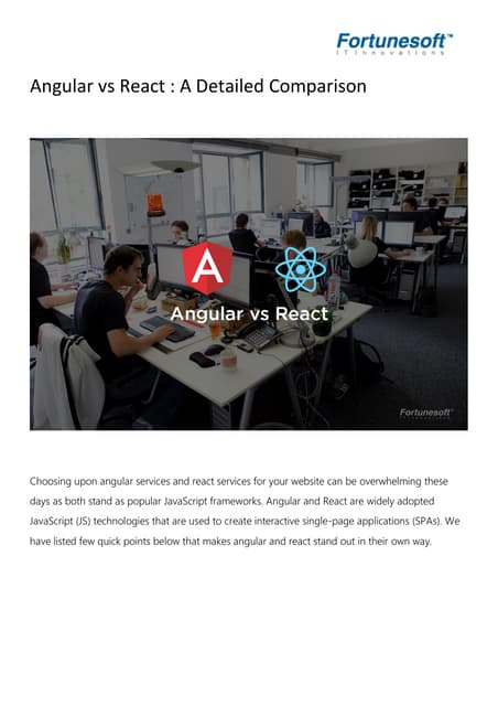 Angular Vs. React: A Complete Comparison Guide | PDF