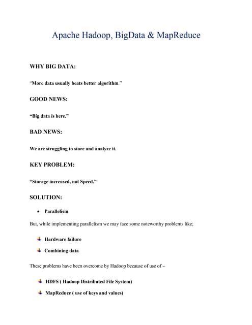 Apache Hadoop & Map Reduce | PDF