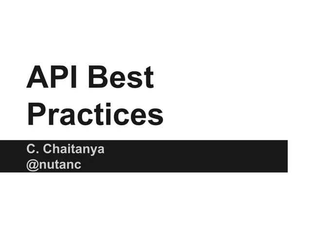 Api Best Practices | PDF