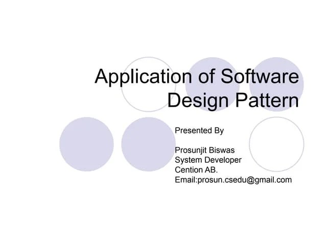 Application Of Software Design Pattern | PPT | Programming Languages ...