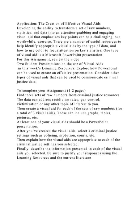Criminal Justice Applications Multimedia Presentation Docx