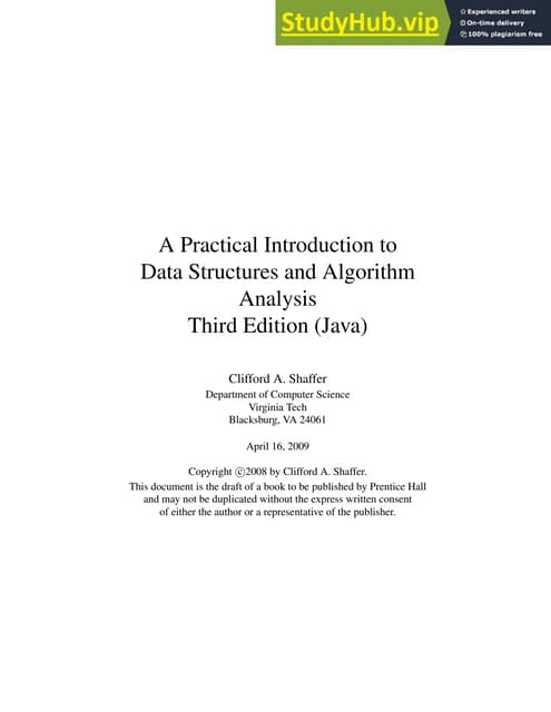 A Practical Introduction To Data Structures And Algorithms Analysis ...