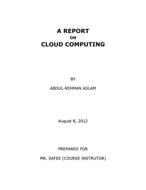 Cloud Computing Ppt | PPT