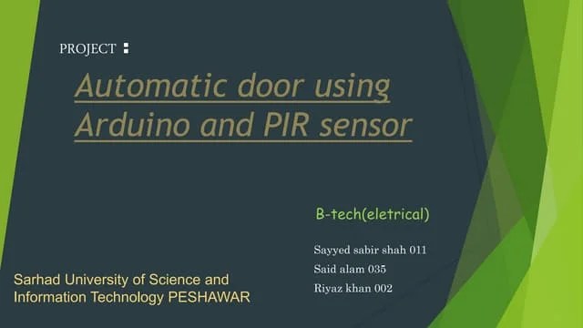 Smart Door Locking System Using Arduino | PPTX | Home Security | Home ...