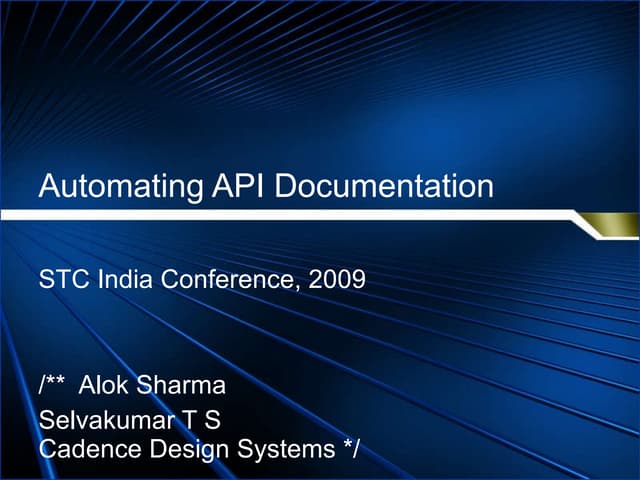 Automating API Documentation | PPT | Web Design And HTML | Internet