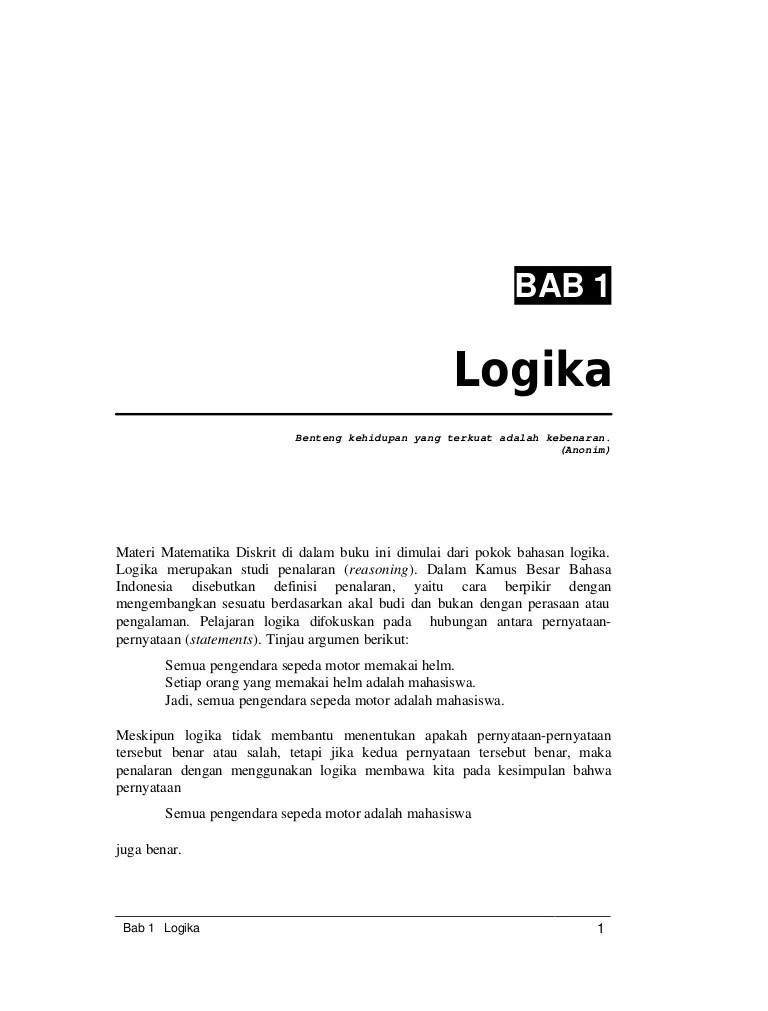 Ingin tahu lebih tentang konsep logika matematika pada konvers, invers, dan kontraposisi dari suatu pernyataan implikasi? Bab 01 Logika Mtk Diskrit