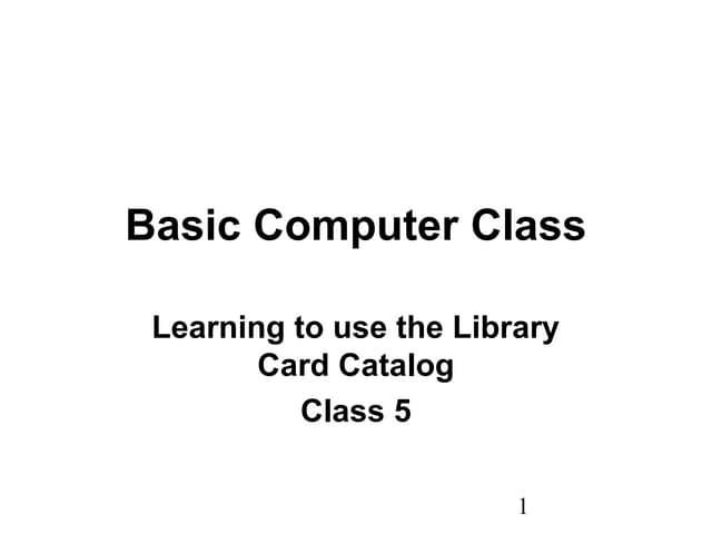 Basic Computer Class 5 Ppt