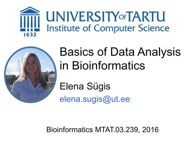 Basics Of Data Analysis In Bioinformatics Pdf